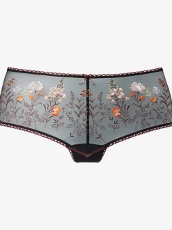 Tanga panty féminin avec de belles fleurs en dentelle brodée élégante