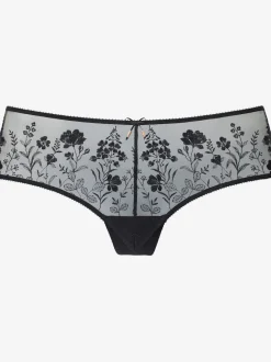 Tanga panty féminin avec de belles fleurs en dentelle brodée élégante