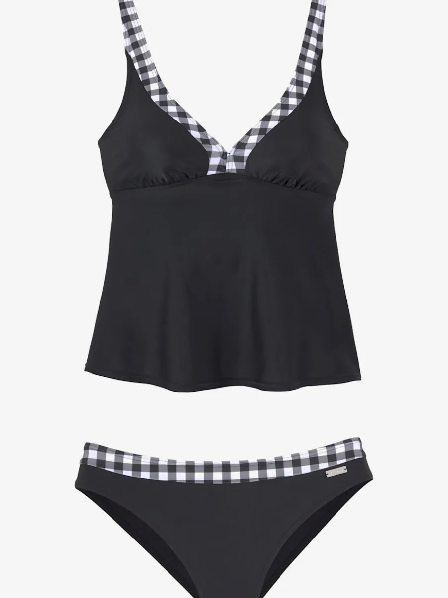 Tankini à armatures avec bretelles réglables et bas à motifs imprimés