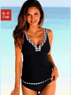 Tankini à armatures avec bretelles réglables et bas à motifs imprimés
