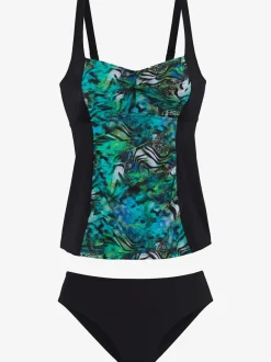 Tankini à armatures avec bretelles réglables et motif floral