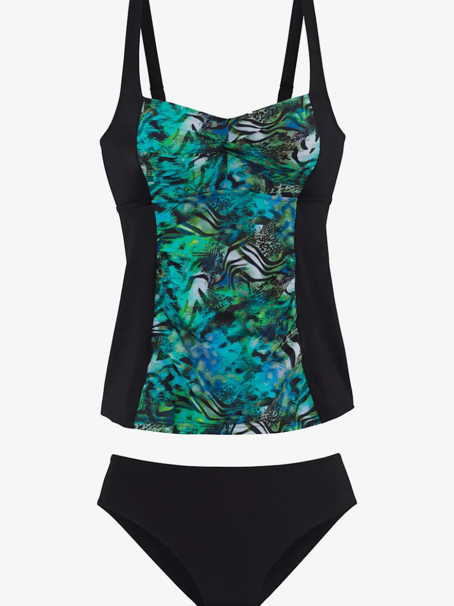 Tankini à armatures avec bretelles réglables et motif floral
