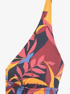 Tankini à armatures avec imprimé feuilles abstraites et réglables