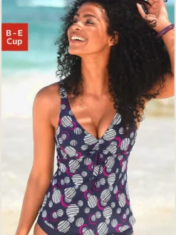 Tankini à armatures avec motif géométrique et bretelles ajustables