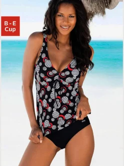 Tankini à armatures avec motif géométrique et bretelles ajustables