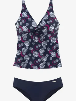 Tankini à armatures avec motif géométrique et bretelles ajustables