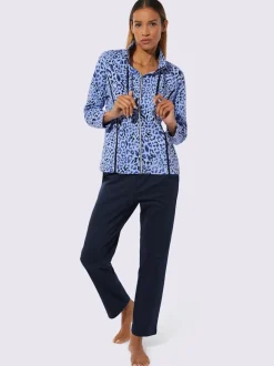 Tenue détente avec col montant et imprimé léopard