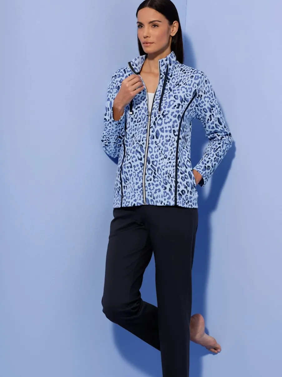 Tenue détente avec col montant et imprimé léopard