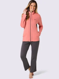 Tenue détente avec veste zippée à col revers et pantalon élastique