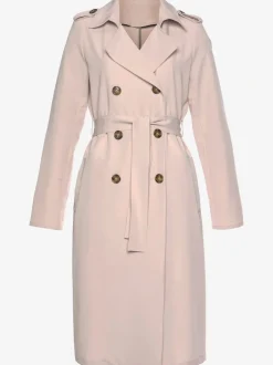 Trench-coat classique matelassé avec poches latérales et ceinture