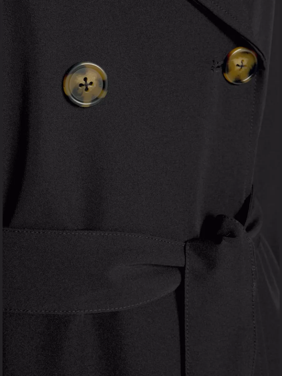 Trench-coat classique matelassé avec poches latérales et ceinture