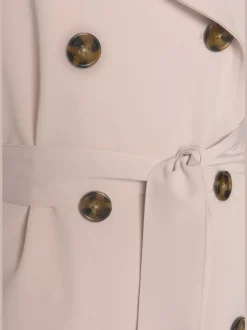 Trench-coat classique matelassé avec poches latérales et ceinture