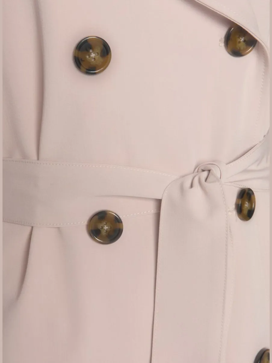 Trench-coat classique matelassé avec poches latérales et ceinture
