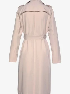 Trench-coat classique matelassé avec poches latérales et ceinture