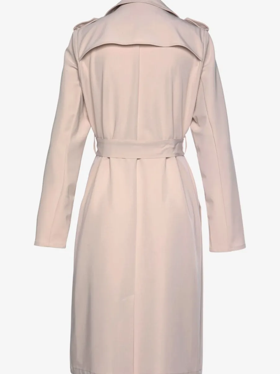 Trench-coat classique matelassé avec poches latérales et ceinture