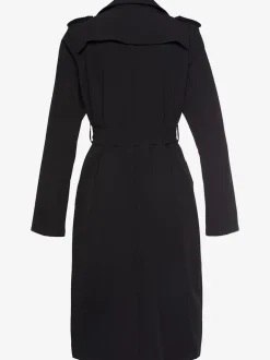 Trench-coat classique matelassé avec poches latérales et ceinture