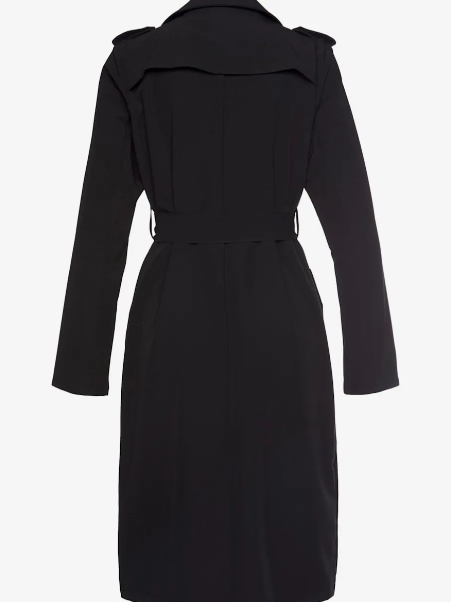 Trench-coat classique matelassé avec poches latérales et ceinture