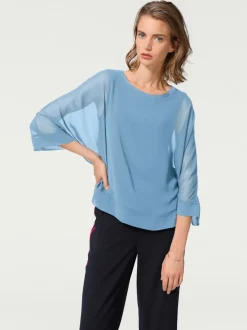 T-shirt ample avec col rond et manches 3/4 chauve-souris