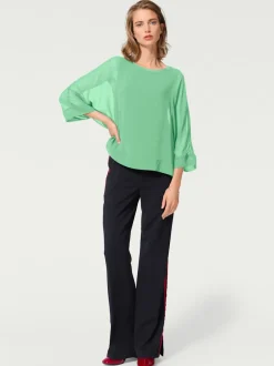 T-shirt ample avec col rond et manches 3/4 chauve-souris