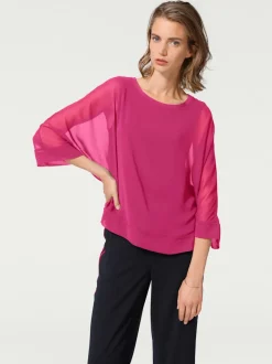 T-shirt ample avec col rond et manches 3/4 chauve-souris
