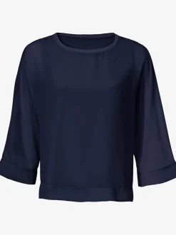 T-shirt ample avec col rond et manches 3/4 chauve-souris
