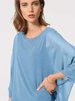 T-shirt ample avec col rond et manches 3/4 chauve-souris
