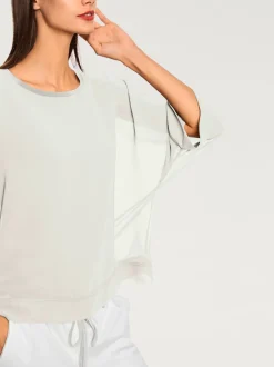 T-shirt ample avec col rond et manches 3/4 chauve-souris