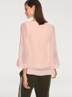 T-shirt ample avec col rond et manches 3/4 chauve-souris