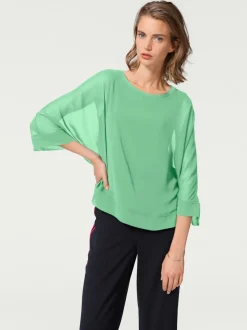T-shirt ample avec col rond et manches 3/4 chauve-souris