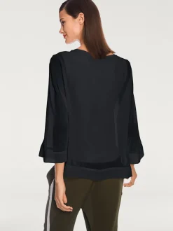 T-shirt ample avec col rond et manches 3/4 chauve-souris