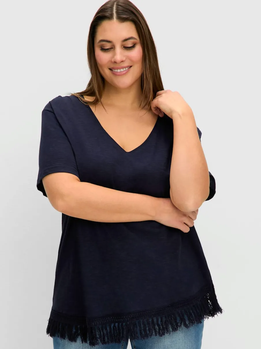 T-shirt ample encolure en v affinante