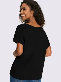 T-shirt ample à encolure ronde et mancherons décontractés