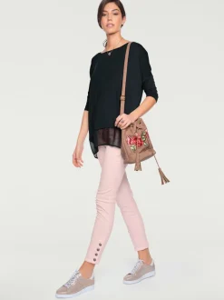 T-shirt ample fluide avec large ourlet en mousseline