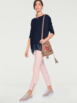 T-shirt ample fluide avec large ourlet en mousseline