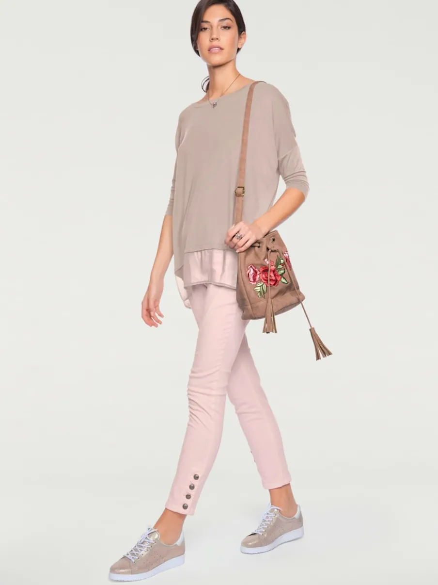 T-shirt ample fluide avec large ourlet en mousseline