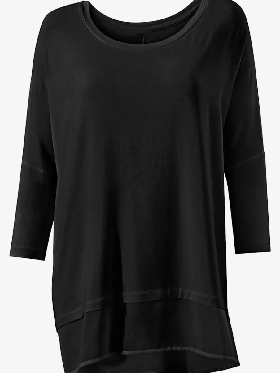 T-shirt ample fluide avec large ourlet en mousseline
