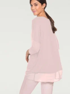 T-shirt ample fluide avec large ourlet en mousseline