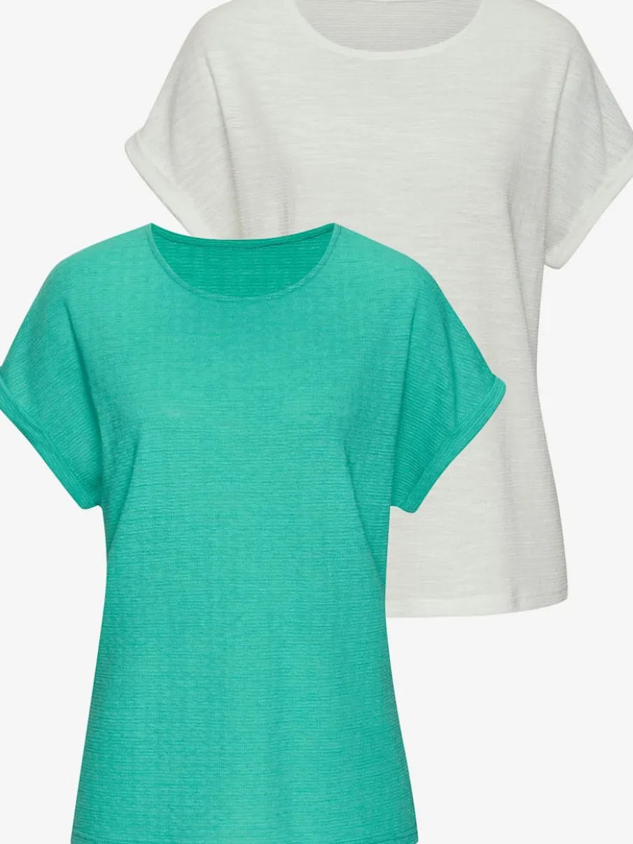 T-shirt avec col rond et manches courtes en polyester recyclé