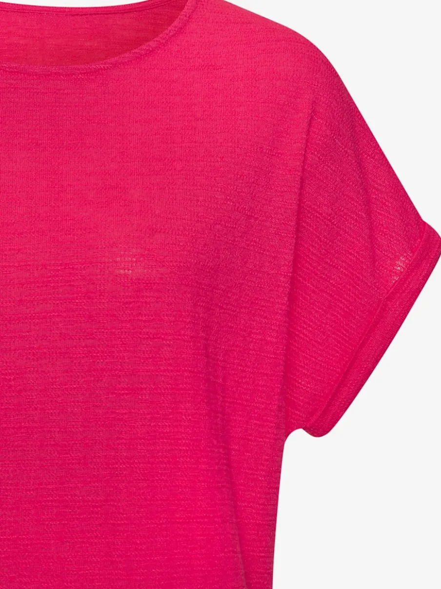 T-shirt avec col rond et manches courtes en polyester recyclé