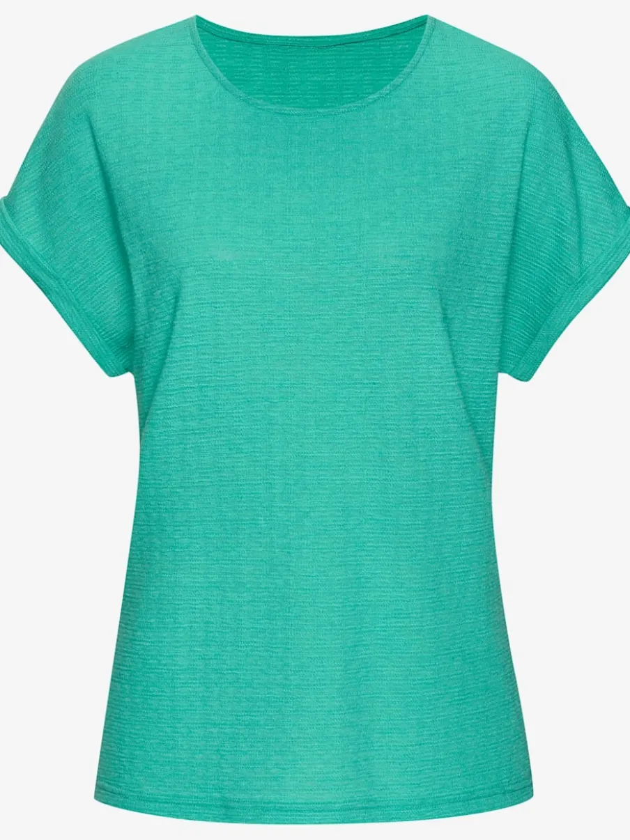 T-shirt avec col rond et manches courtes en polyester recyclé
