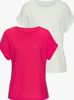 T-shirt avec col rond et manches courtes en polyester recyclé
