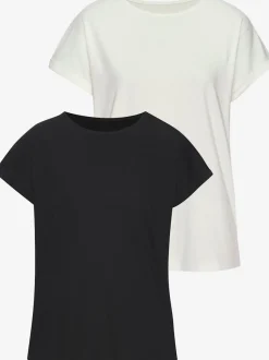 T-shirt avec encolure ronde et manches courtes en coton doux