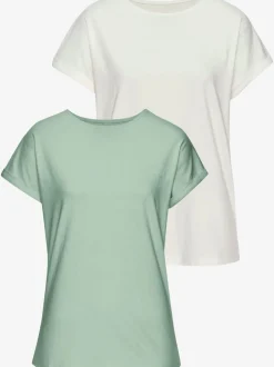 T-shirt avec encolure ronde et manches courtes en coton doux