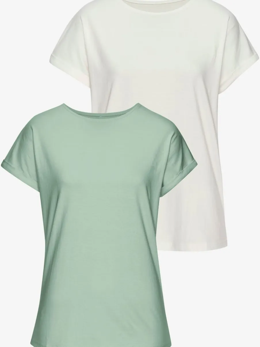 T-shirt avec encolure ronde et manches courtes en coton doux