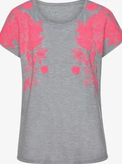 T-shirt avec imprimé floral et manches courtes fluides