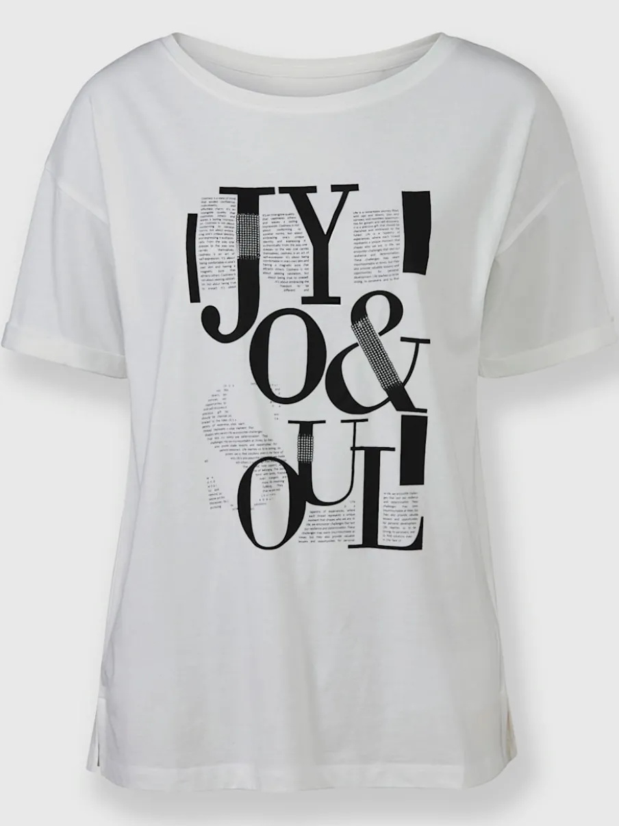 T-shirt avec imprimé lettrage et paillettes chic