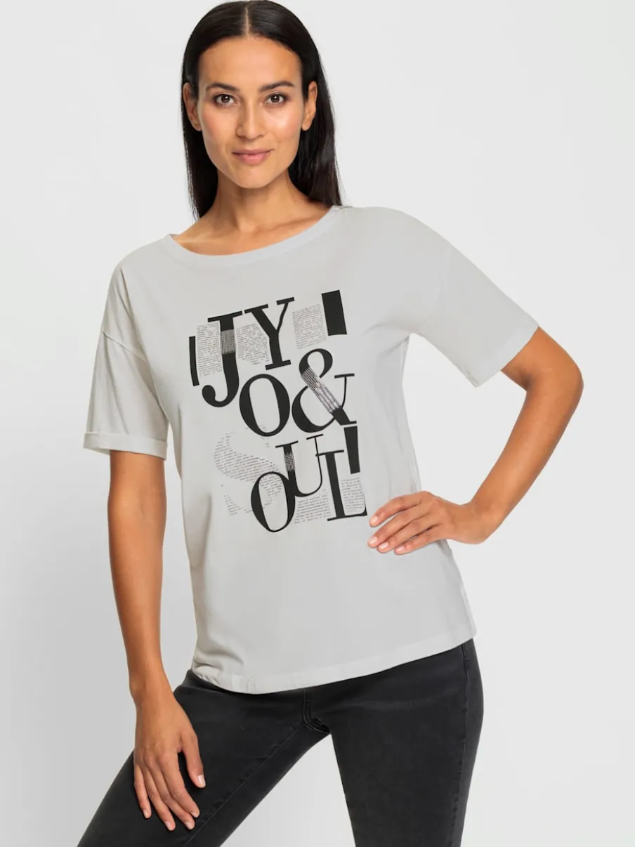 T-shirt avec imprimé lettrage et paillettes chic