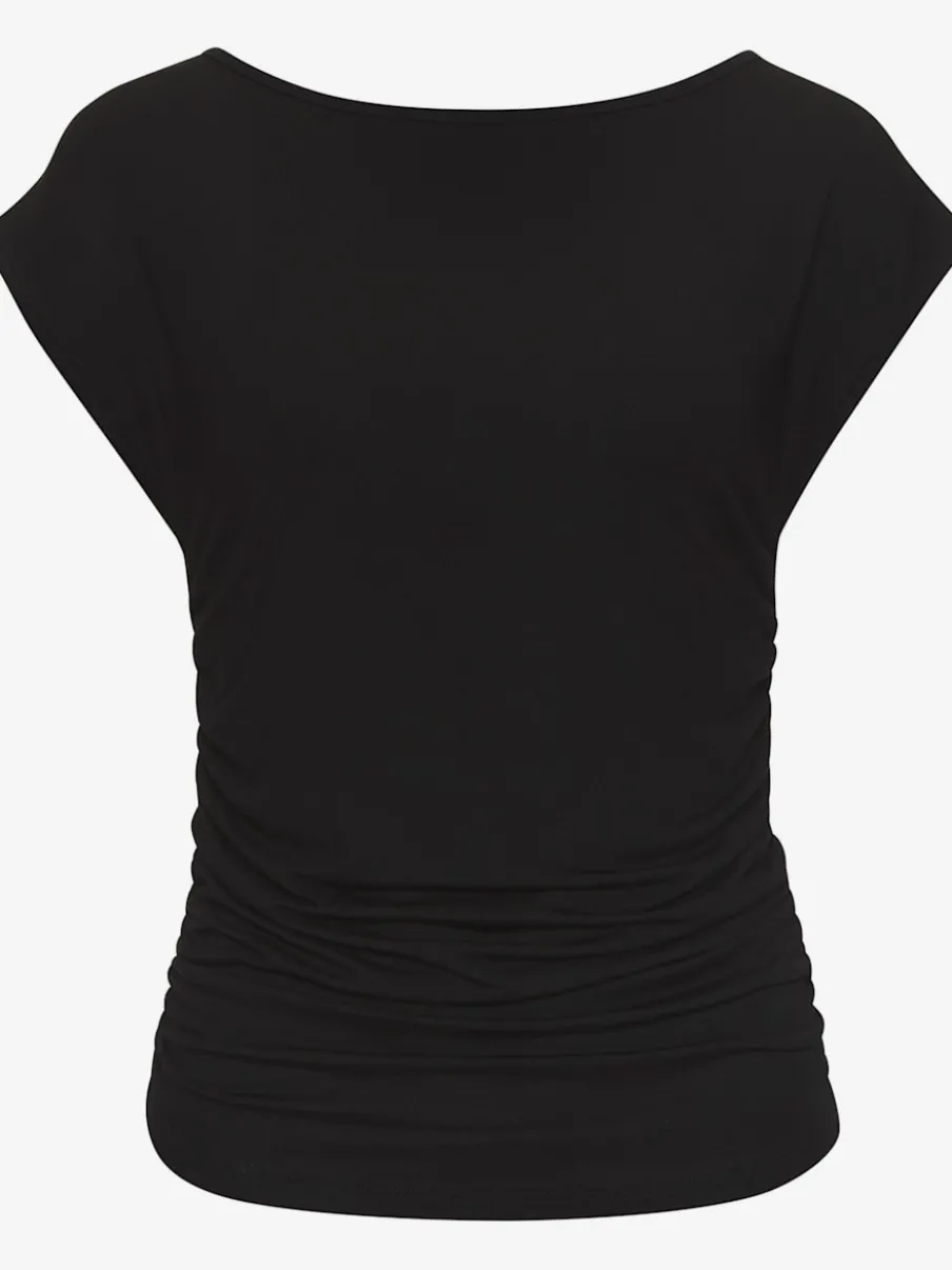 T-shirt basique avec fronce latérale en jersey extensible