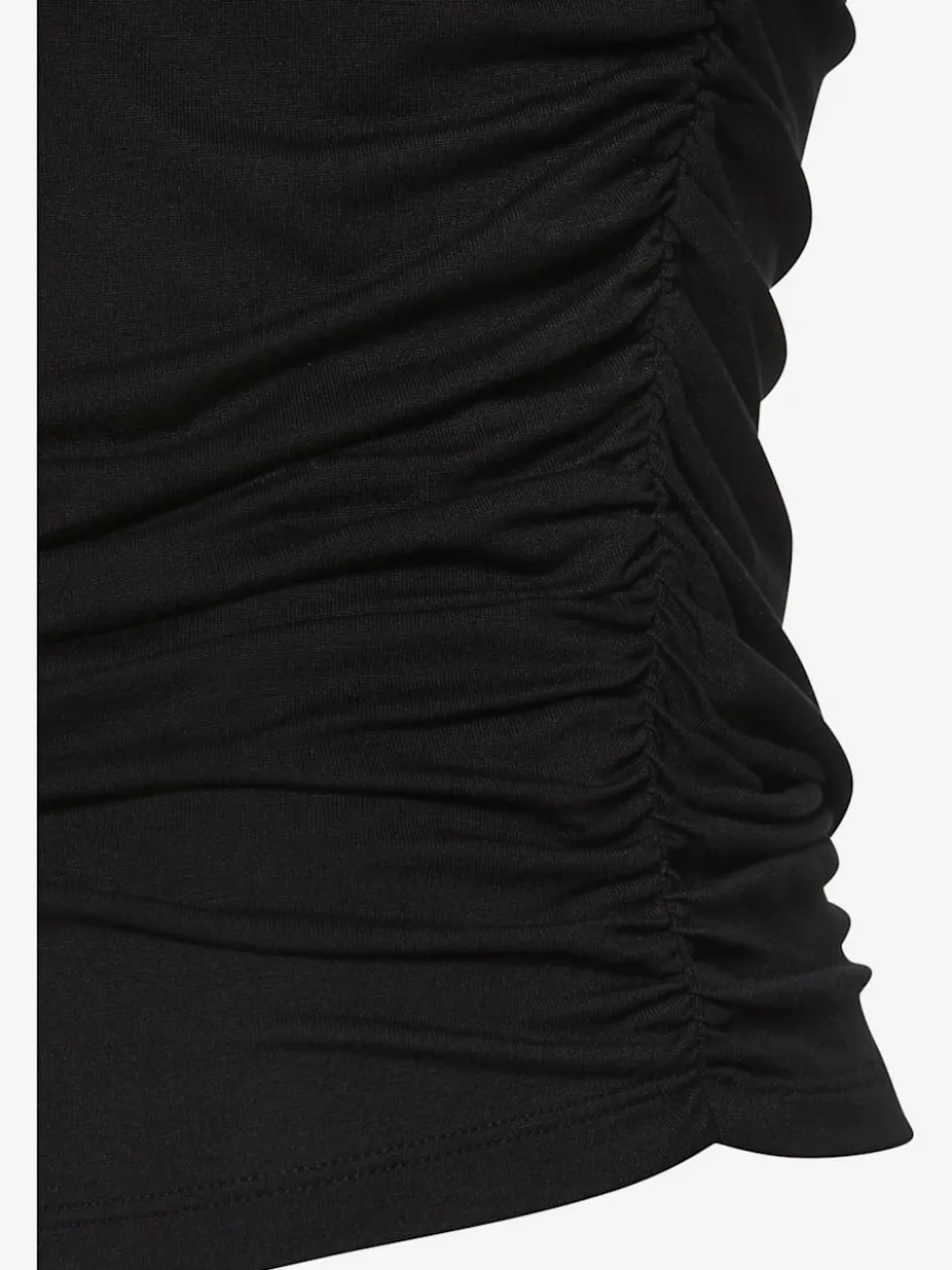 T-shirt basique avec fronce latérale en jersey extensible