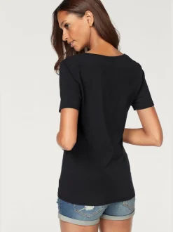 T-shirt basique à col rond et manches courtes en coton